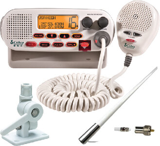 VHF MARINE RADIO PACKAGE W/ ANTENNA & MOUNT (COBRA)